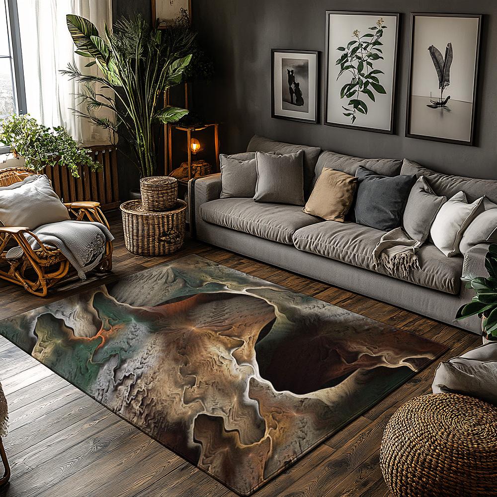 

Bohemian Area Rug, Abstract Geometric Pattern, Non-Slip Soft Floor Carpet for Living Room Bedroom,Easy Clean Low Pile Home Decor 50x80cm