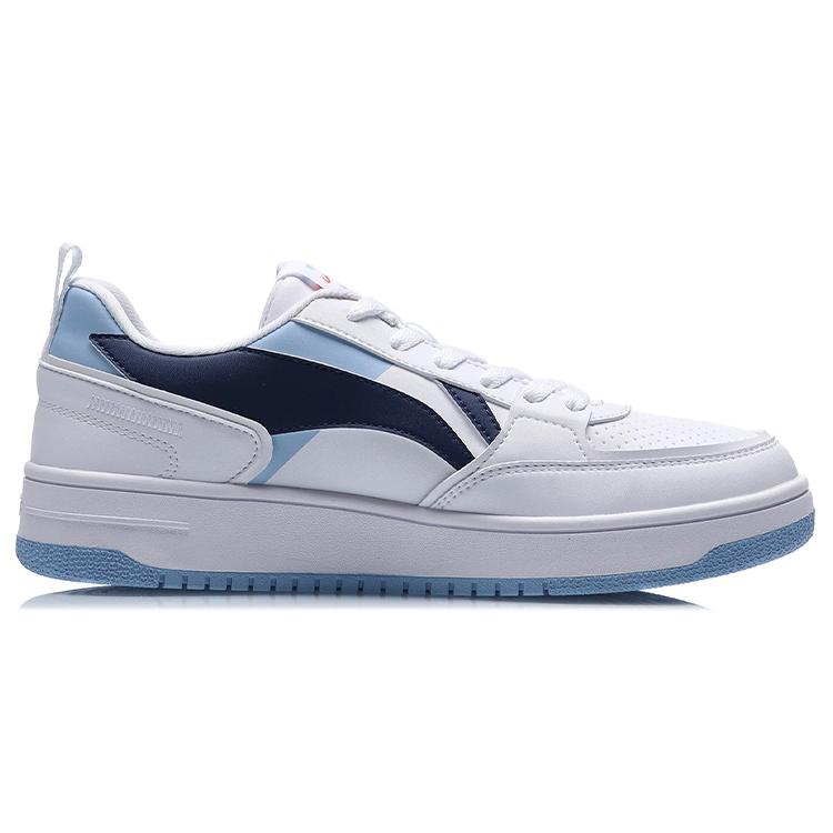 New LiNing Haichuan Slip Resistant Cushioning Abrasion Resistant Lightweight Low Top Skateboard Shoes Men's White Blue AGCT377-2