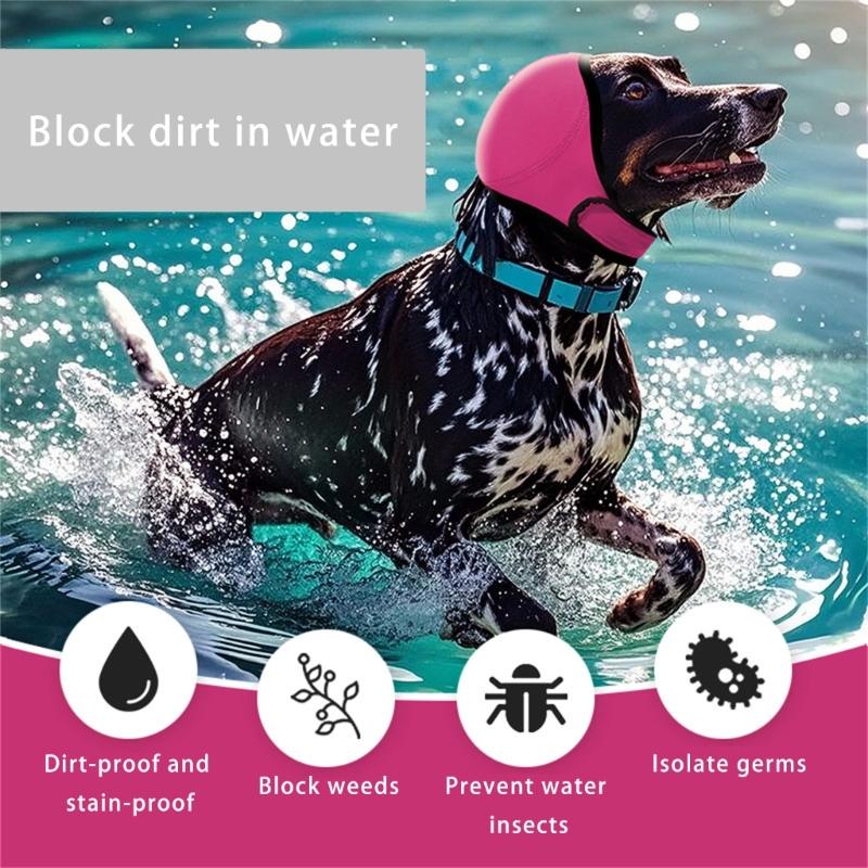 Dog Calming Earmuffs Snood Soothing Head Covers Easy to Adjust Pet Ear Protectors EarMuffs Swimming Comfort
