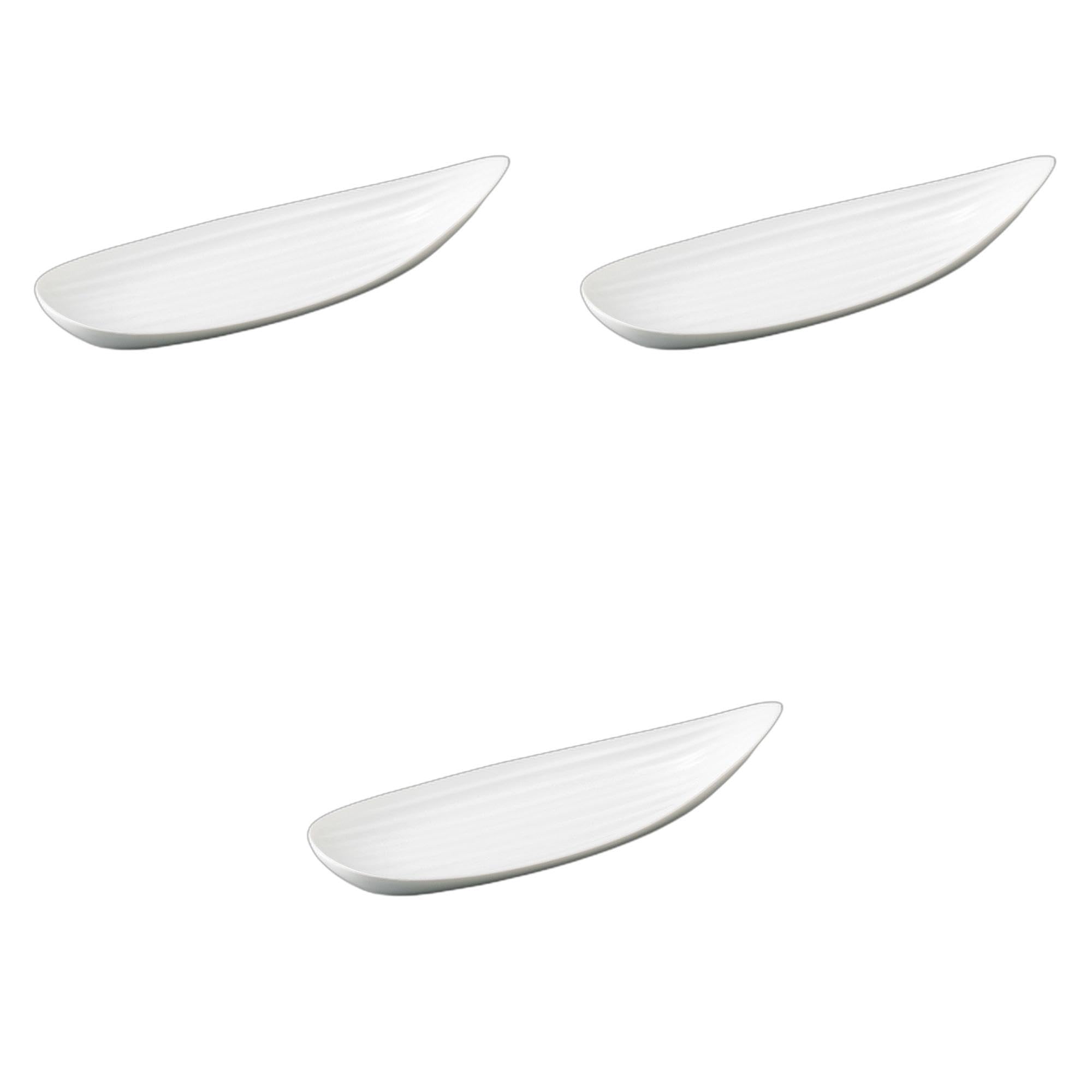 

Setomonohonpo (Setomonohonpo) Set of 3 White Porcelain Bamboo-Shaped Long Plates [27 x 9.5 x 4.2 cm] | Ceramic Long Plates