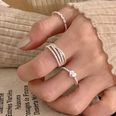 S Twist Love Ring Combination Women's Stacked Casual Index Finger Ring Simple Ring Jewelry
