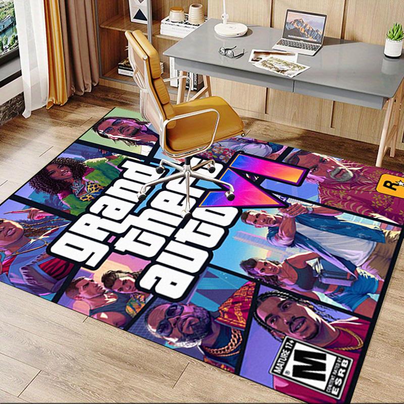 Tapis Aventure Gta Vi Pour Salle de Jeux Chambre Salon Canapé Décoration MaisonTapis de Jeu Antidérapant pour Enfants