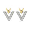 V-Shaped Luxury Earrings: Elegant, Two-Way Design, Fashionable Studs with Unique Versatile Style.