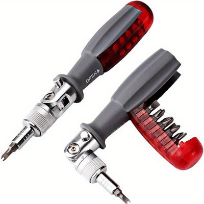 1 Set Ratchet Screwdriver Set With Magnetic Bits, 10-In-1 Screwdriver, Multi-functional Screwdriver, Repair Tool for DIY Enthusiasts Home Maintenance