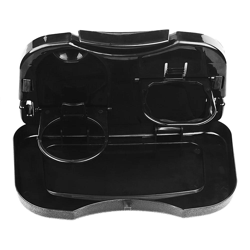 Foldable Car Back Seat Table Auto Drink Food Cup Mini Tray Holder Stand Desk Trash Bin Storage Case Interior Vehicle Accessories