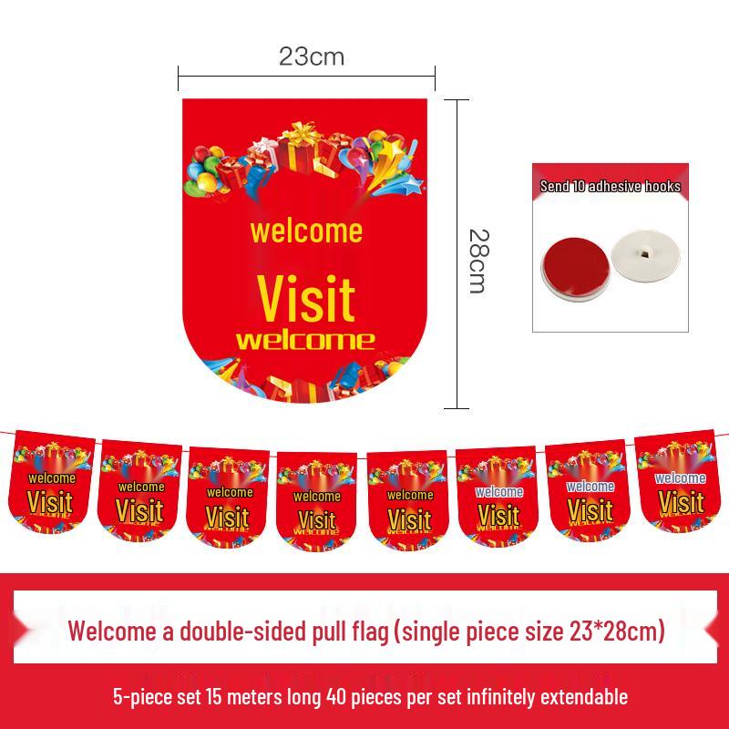 Grand Opening Celebration Bunting: Store Anniversary Decorations & Hanging Flags for Mall or Supermarket
