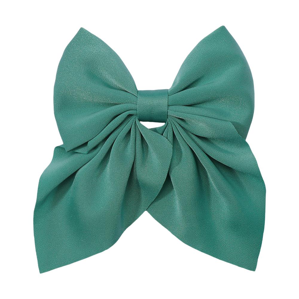 New Elegant Bow Ribbon Hair Clip Fashion Simple Solid Satin Spring Clip Hair Pin Headband with Clips Girls Hair Accessories