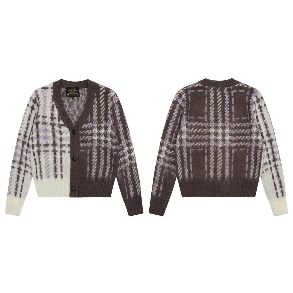 25SS Vivi Saturn Stickerei Schlanker Strickpullover mit Rüschenkragen - Koreanische Frühjahrs-/Herbstkollektion