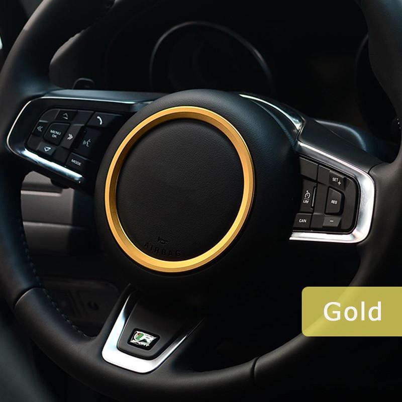 

Кольцо для украшения рулевого колеса из цинкового сплава, наклейка с логотипом, эмблема для стайлинга автомобиля, модификация значка для XF XE F-PACE, наклейки F-TYPE золотой