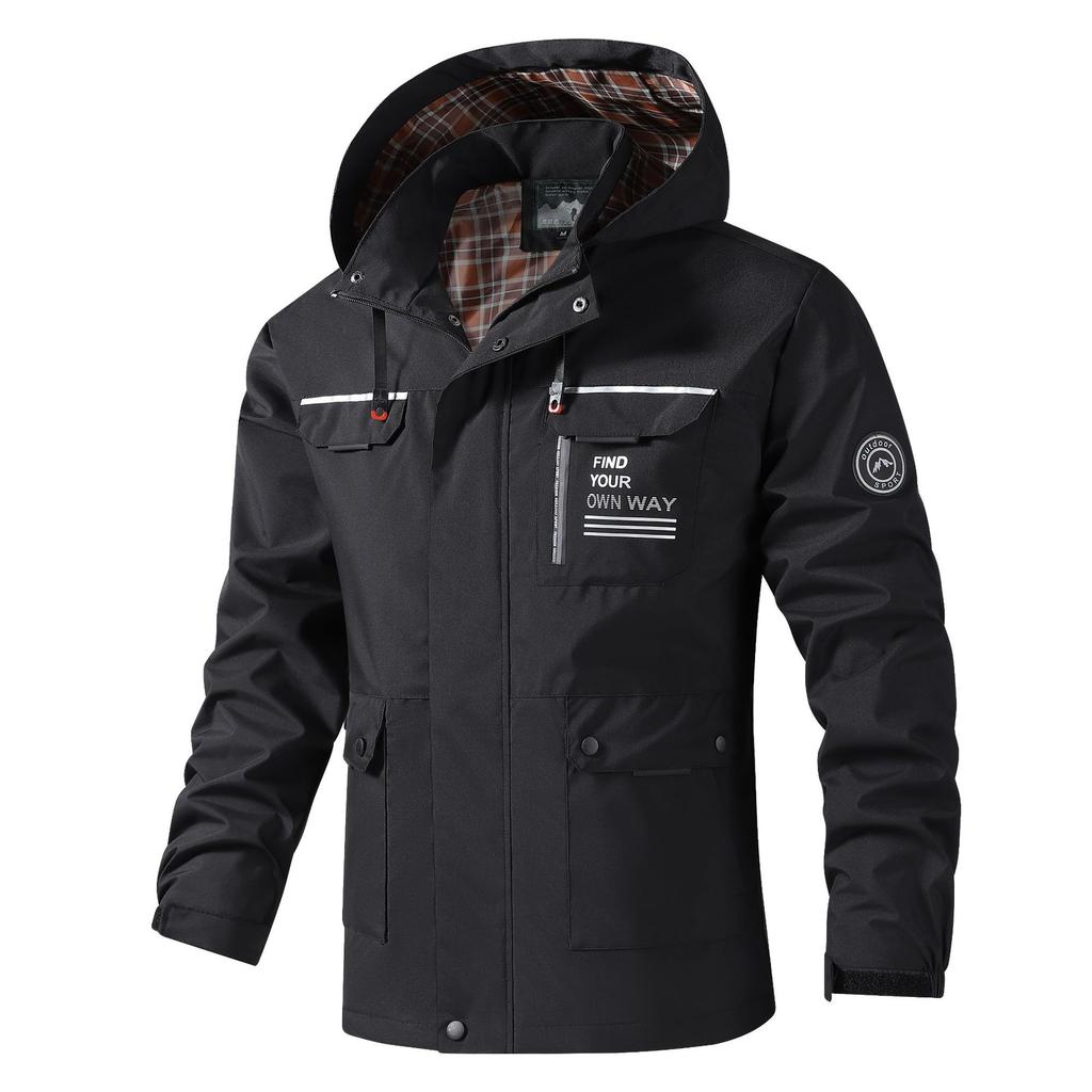 Jacket Jacket Men's Work Jacket Loose Casual Removable Hooded Jacket