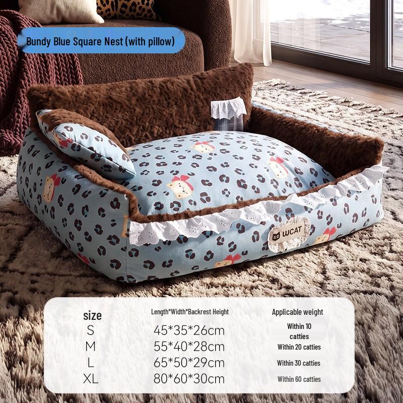 L-shaped Cooling Quilted Dog and Cat Mat with Backrest for All Seasons