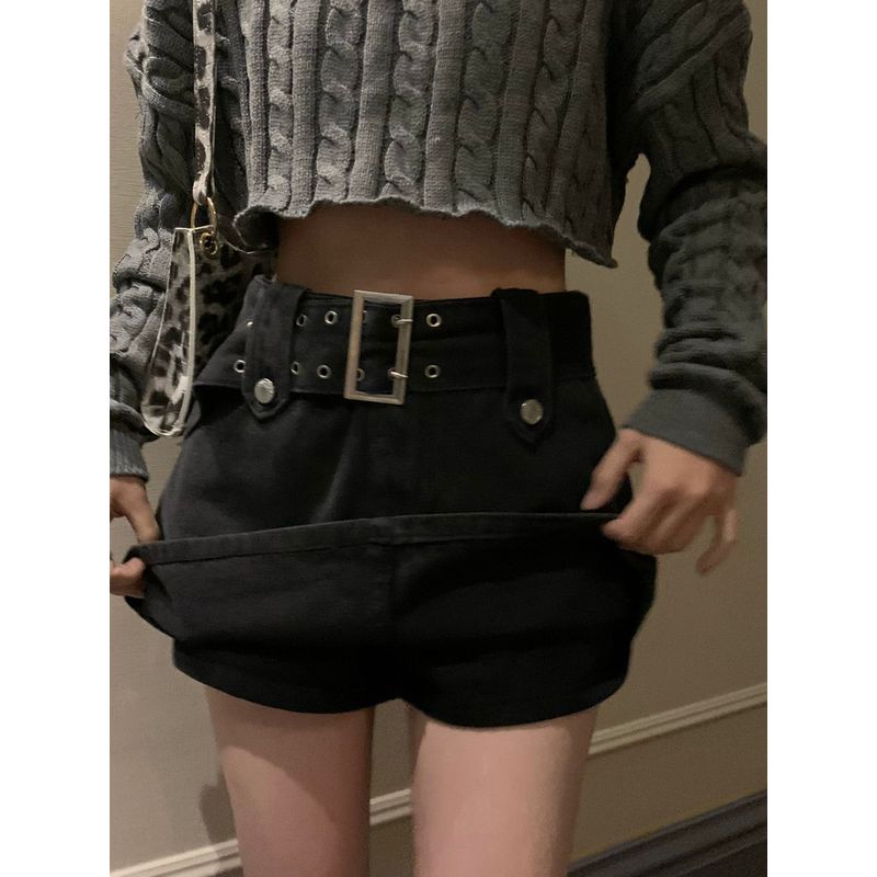 Kumikumi Washed Autumn Sexy Sheath Denim Skirt