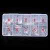 500Pcs Clear/Natural French Square Nail Tips Acrylic Nail Artificial Half False Flakes Nail Tips 10 Sizes with Clear Plastic Box