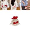 Minimally Woven Crossbody Bag With Flower Appearance And Drawstring Design For Daily Use
