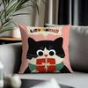 Viral CCartoon Catied Cushion Cover Antidustmite Pillowcase Invisible Zipper Silky Short Plush Sofa Cushion Cover