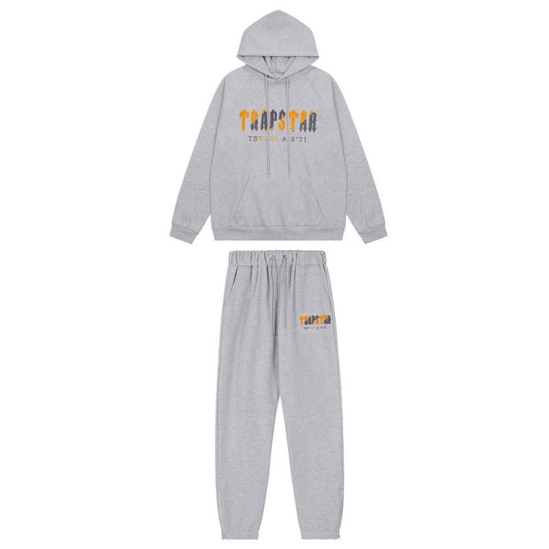 Herren Gradient Buchstaben Bestickter Hoodie Jogginganzug Set - Übergroß Fleece Warm Lässig Trainingsanzug Winter