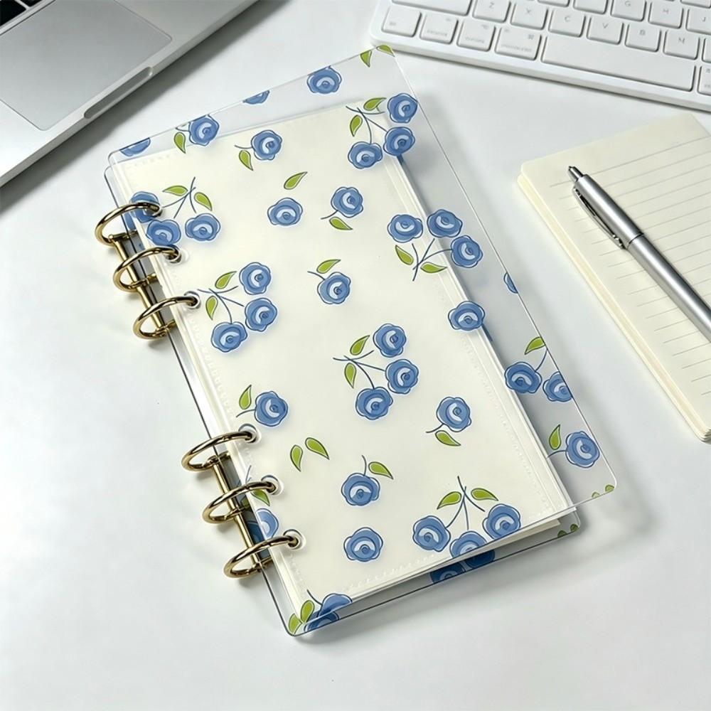 Floral Print Loose Leaf Notebook Transparent Handmade Scrapbook  School Office Supplies