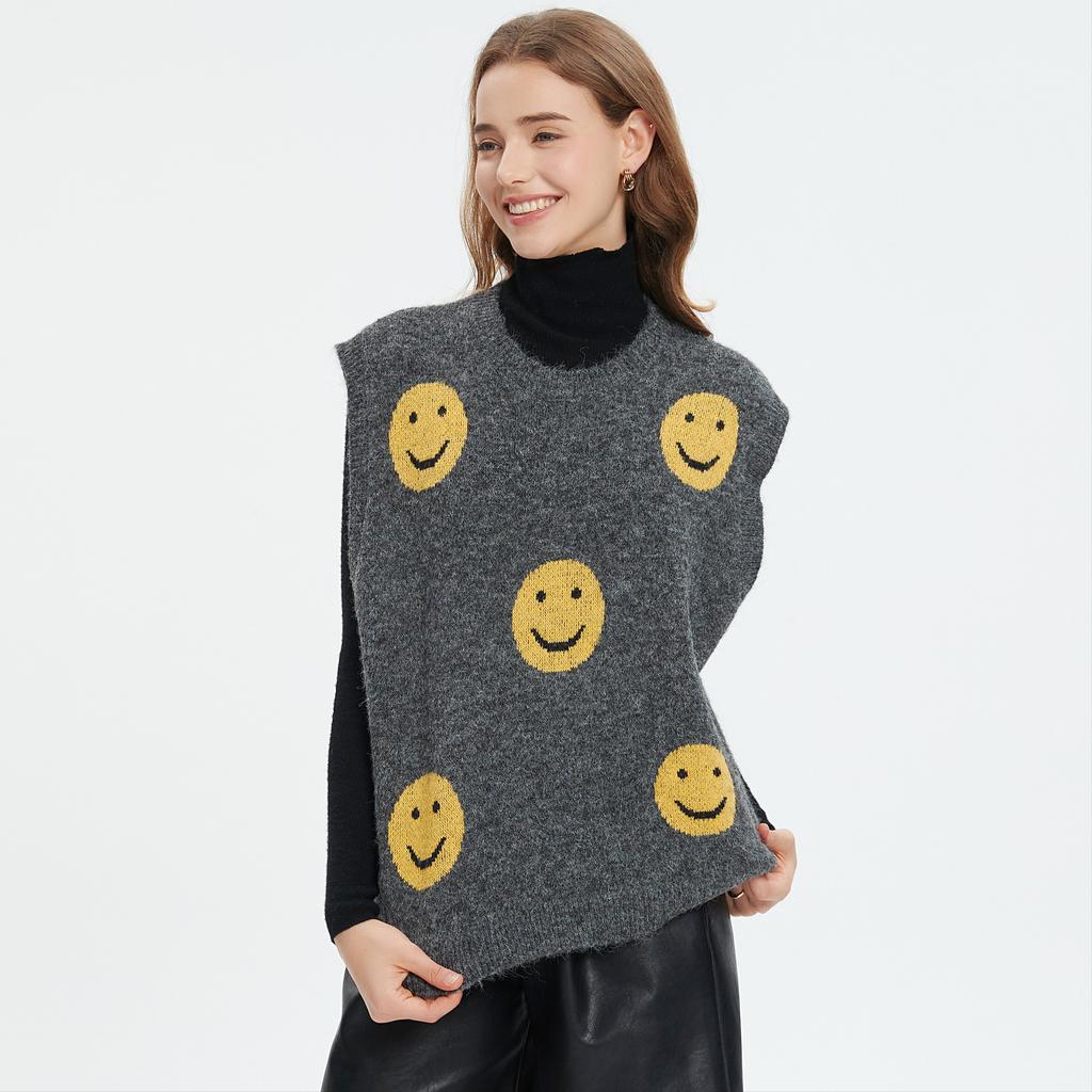 Dimanaf 2025 Winter Plus Size Autumn Women Sleeveless Vest Sweaters Knitting Fashion Oversize Casual Style Loose Sweater