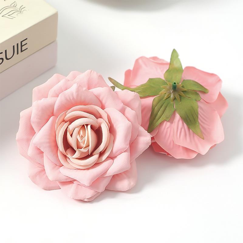 3/5Pcs 10cm Roses Artificial Flower Home Room Decoration Christmas Wreaths Wedding Bridal Accessories Flower Wall Supplies