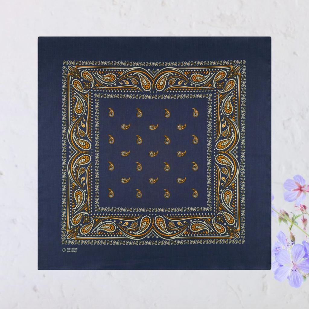 Unisex Party Cowboy Bandannas Fashion Neck Scarf Square Kerchief Hiphop Headwrap Breathable Dance Headwrap