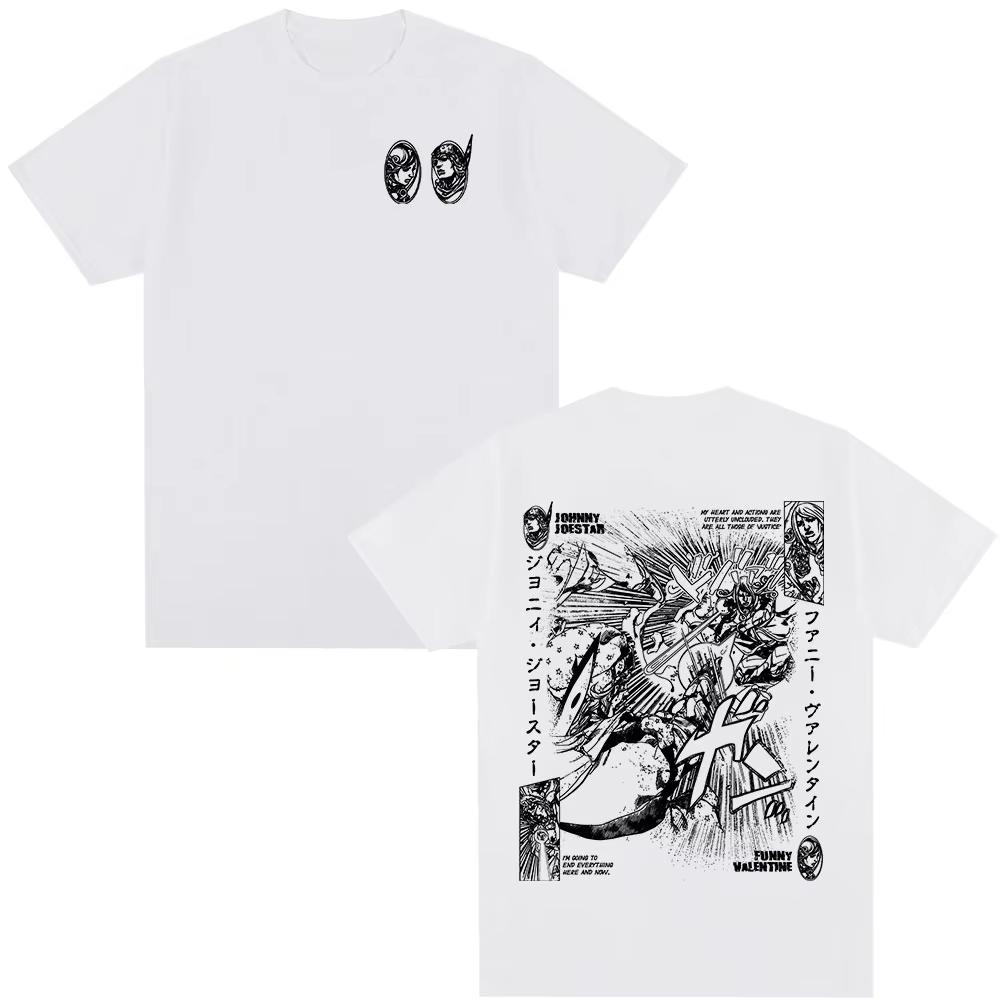 

JoJos Bizarre Adventure brand Unisexs and Womens cotton Tshirts 2026 summer Cartoon pattern Loose casual shortsleeved top S