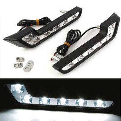 2 x brillante 6LED Super blanco lámpara de conducción de coche niebla 12V DRL luz de circulación diurna