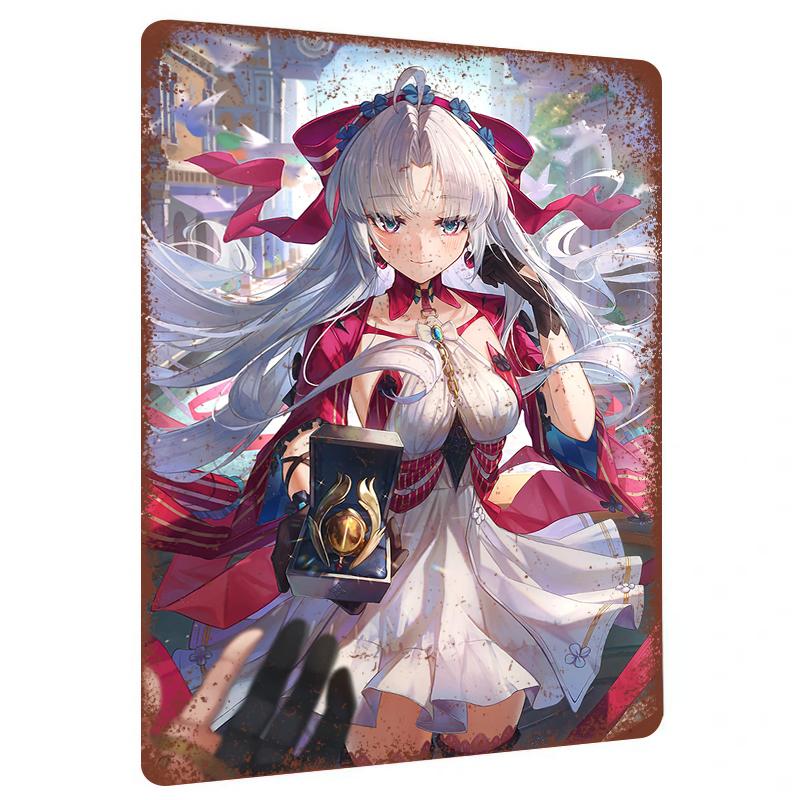 

Anime Style Girl Character Metal Tin Sign Wall Art Decor for Home Living Room Bedroom Office 20x30cm（7.8x11.8inch）