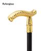 Bastón de moda de lujo con patrón de flores doradas para fiesta, bastón decorativo, elegante bastón con perilla, 93cm