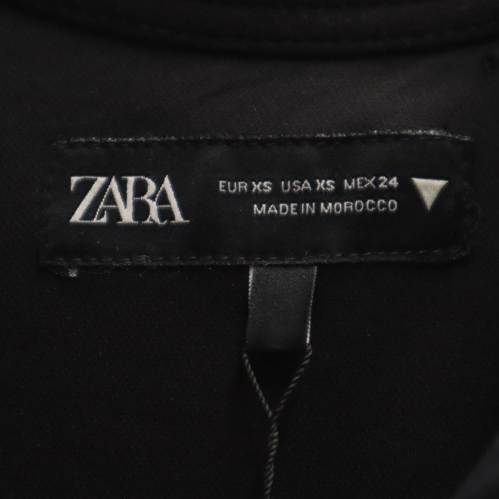 Unused ZARA French Sleeve Front Zip Mini Dress XS Black Women Used