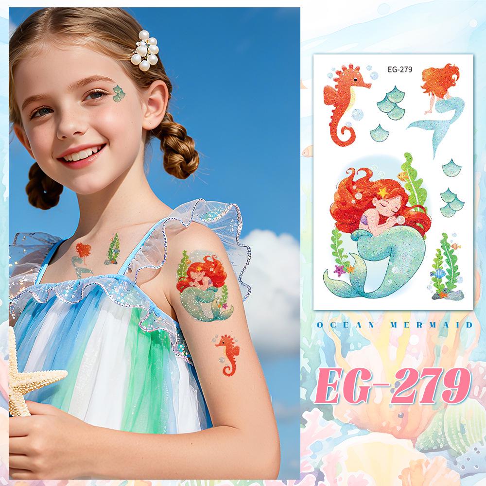 Ocean Glitter Animal Waterproof Tattoo Stickers for Kids