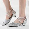 New Sequin 4Colors Red Black Gold Silver Women Ballroom Tango Salsa Latin Dance Shoes / Cheap Closed Toe Salsa Shoes Soft Sole