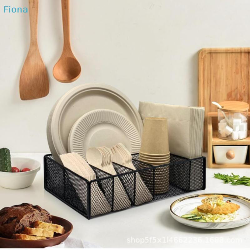 Black Metal Mesh Desk Organizer, Multi-Compartment Office Supply Caddy for Stationery Storage