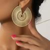 Women's Gold Hollow Out Statement Earrings Set - Geometric Round & Spiral Fan Shaped Big Hoop Earrings for Party Fashion Jewelry