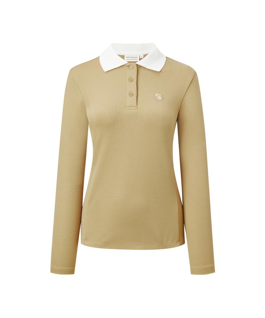 Antomas Spaceship Logo Wappen Pique Polo Women'S - Beige