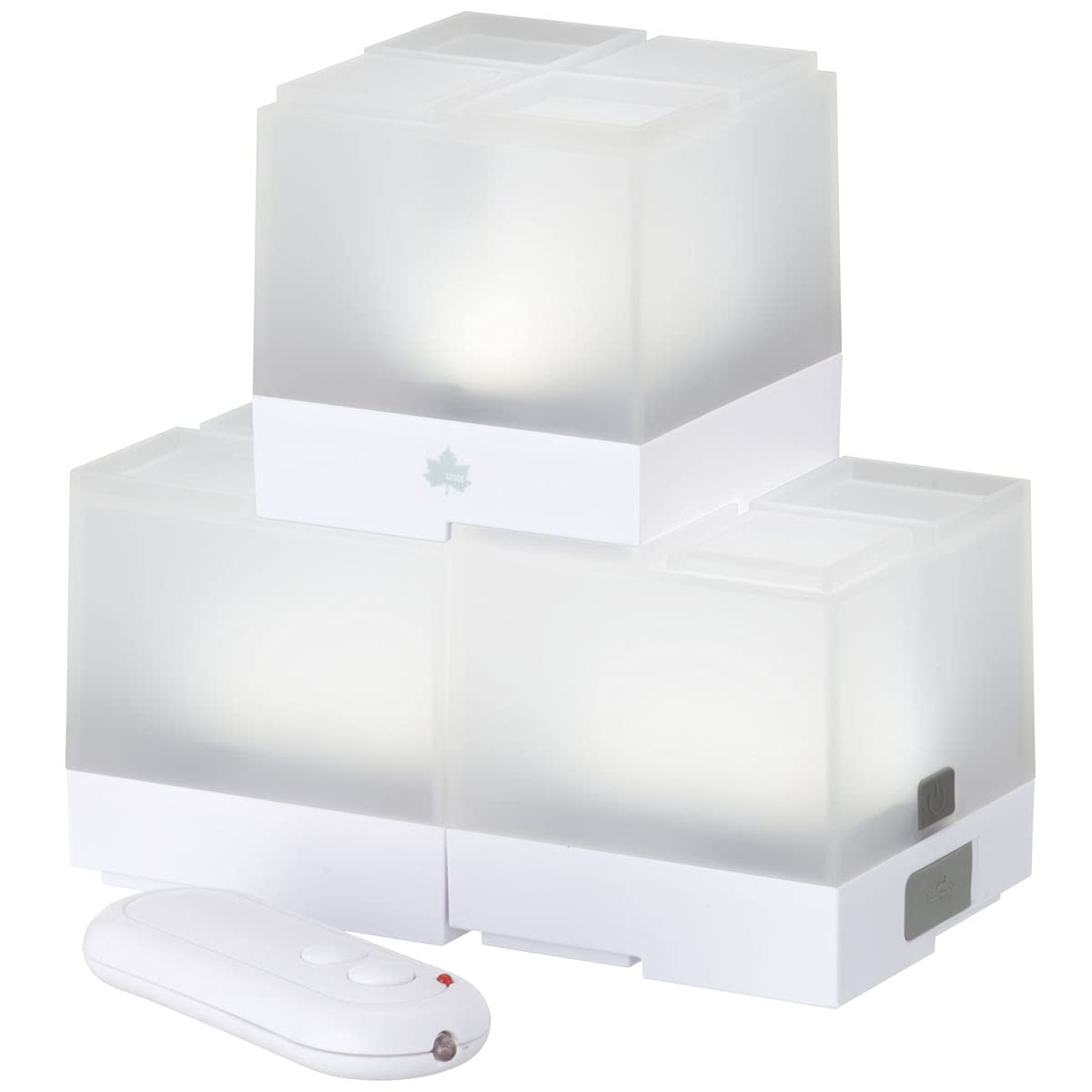 

LOGOS Battery-Operated Remote Control Block Light - BA (3 pieces) 74175030 White (approx.) 8cm W x 8cm D x 8cm H (1 piece)