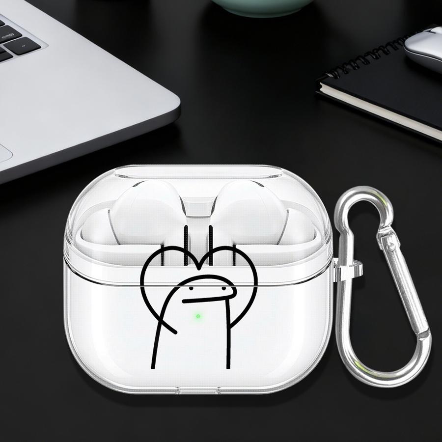 Clear Earphone Cases Cover With Hook Case For Samsung Galaxy Buds 4 Pro 3Pro 2Pro 3 FE Live 4Pro 2 Stickmans Love