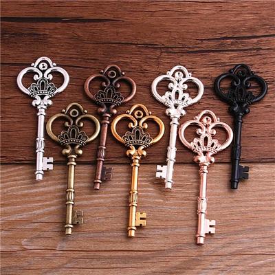 5Pcs/Lot Alloy Lovely Large Crown Key Charms Vintage Jewelry Keys Charms 32*84mm