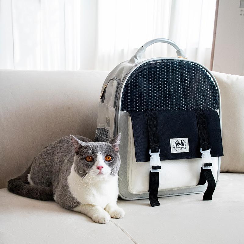 New cat bag out shoulder pet bag foldable portable large-capacity stereo pet backpack.