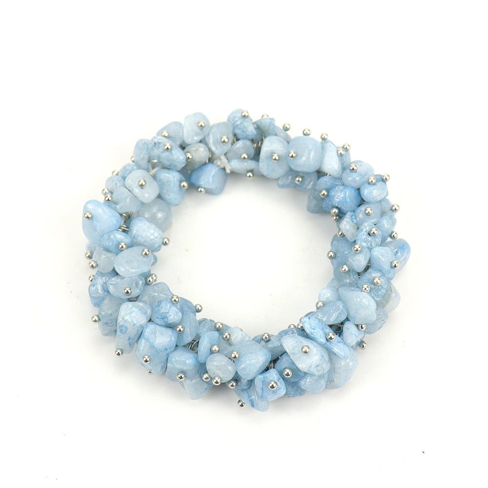 Creative Multi-Color Handmade Curved Needle Natural Irregular Crystal Gravel Elastic Bracelet Bracelet B93