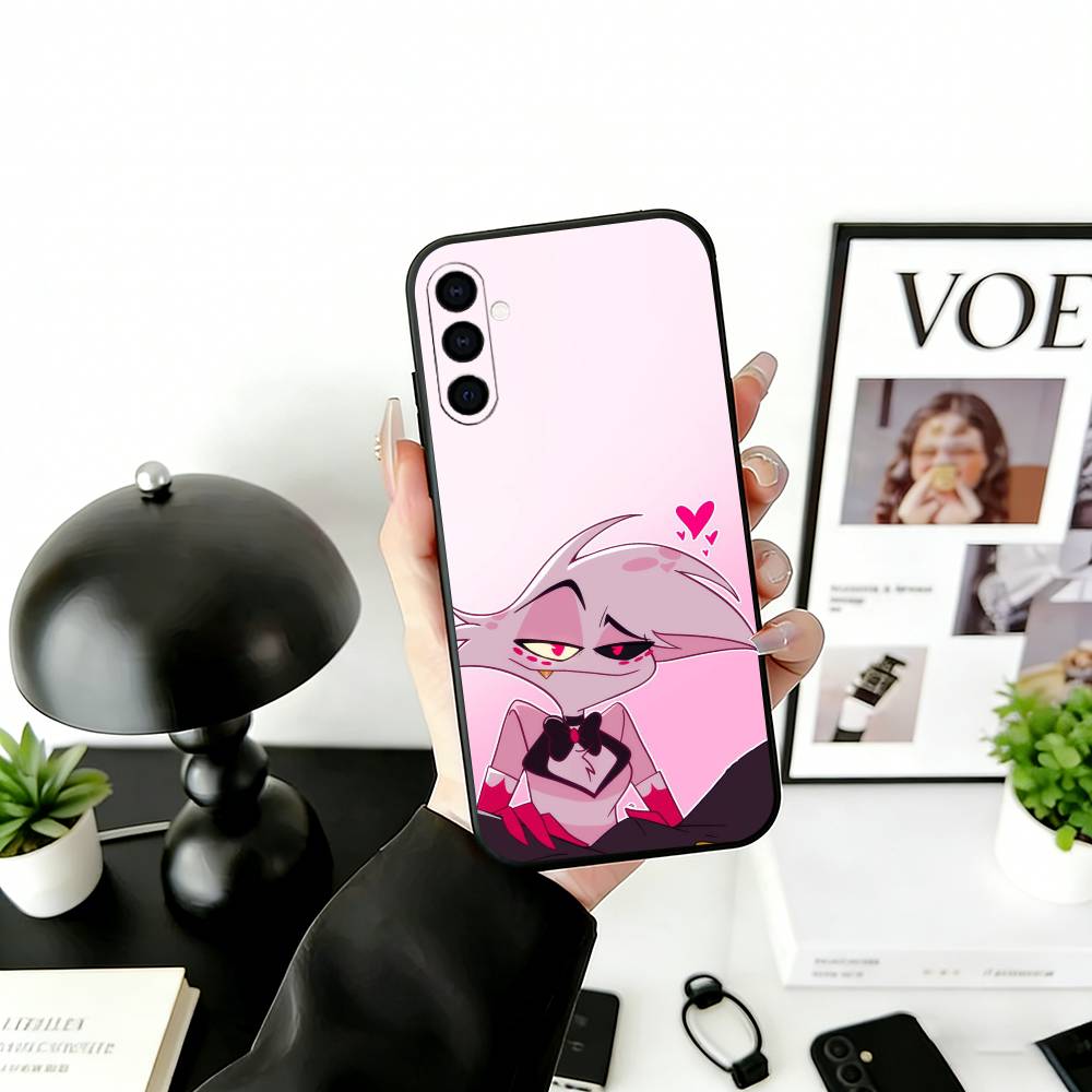 H-Hazbin A-Angel Dust Phone Case Black Silicone Soft For Samsung Galaxy A73,A72,A71,A70,A53,A52,A51