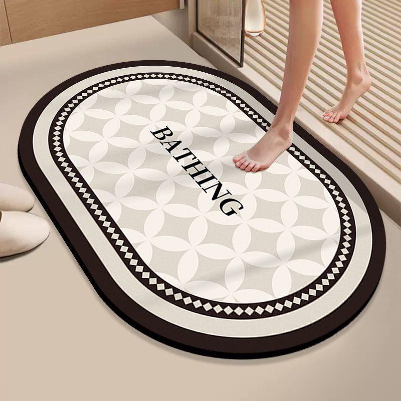 Quick-Dry Bath Mat - Anti-Slip, Absorbent Diatomaceous Earth Pad for Bathroom and Toilet