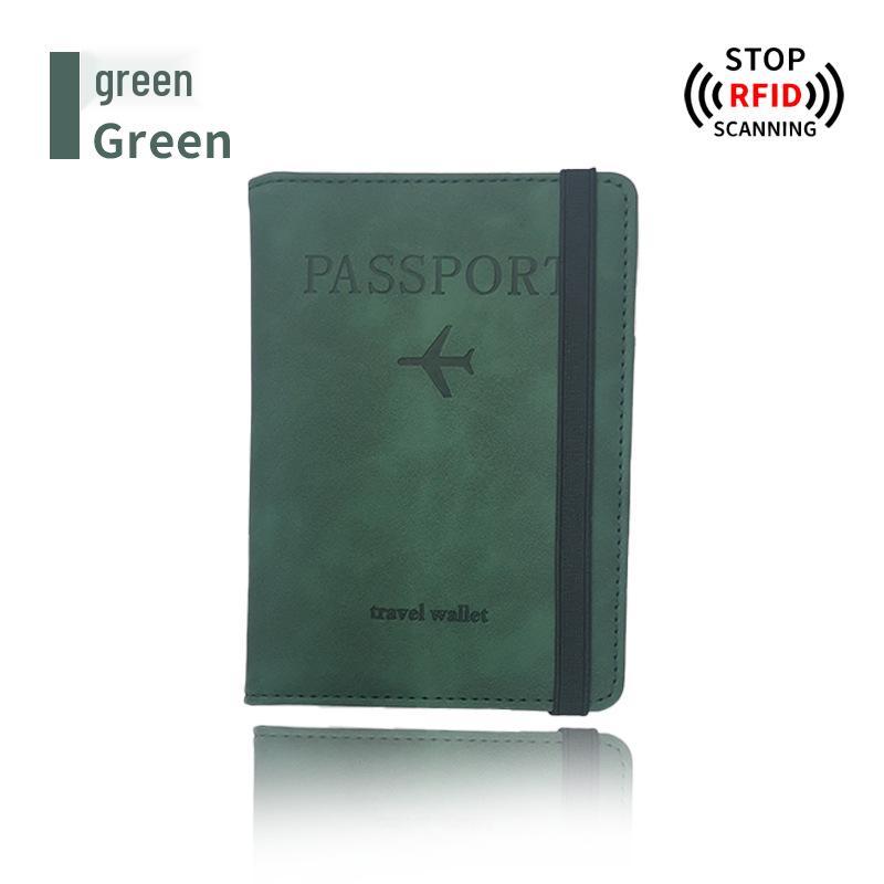 Farbwechselnder PU-Leder-Reiseausweishalter & Gepäckanhänger-Set mit RFID-Schutz