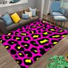 Leopard Print Carpet In Vibrant Pink, Black, and Yellow for Modern Home Decor Suitable for Use As an Anti-slip    for    Room and Bedroom Sofas