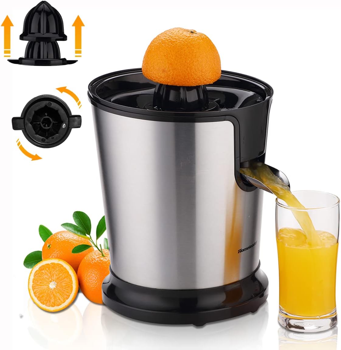 

Electric Citrus Juicer, Lemon Squeezer with Stainless Steel, Orange Squeezer with Two Cones, Powerful Motor for Grape United States