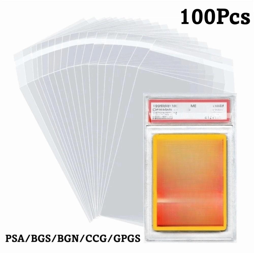 New 100 Sheets Transparent PSA BGS Slab Sleeve Strong Durable PSA BGS Card Brick Film Waterproof Score Card Protective Film