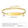 Vnox Free Personalized Couple Bracelets for Men Women, Heart Charm Bracelet, Customized Gift To Wife Husband