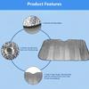 Car Front Windshield Foldable Sun Shade Heat Insulating Sun Visor UV Block Accessory Suitable For SUV Truck Outdoor ParkingWindshield Sunshades 1