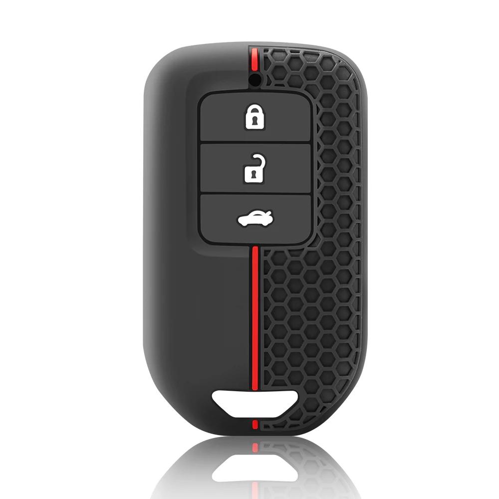 

3 Buttons Silicone Remote Car Key Case For Honda Fit Gp5 Shuttle Gp8 Jade Vezel City Civic Jazz Brv Key Cover Car Accessories