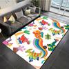 Dinosaur Skateboard Print Area Rug - Non-Slip, 100% Polyester, Plush Carpet for Living Room, Bedroom, Home Decor
