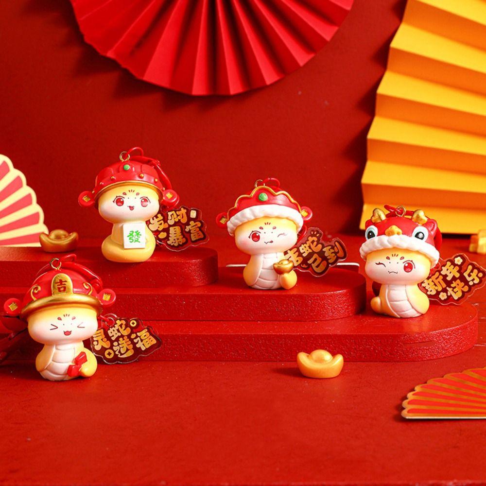 

Creative New Year Key Ring Lucky Cartoon Snake Pendant Kawaii Snake Year Keychain Gifts Style3